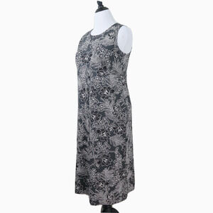 J Jill Size Petite M Wearever Collection Midi Tank Dress Jersey Floral